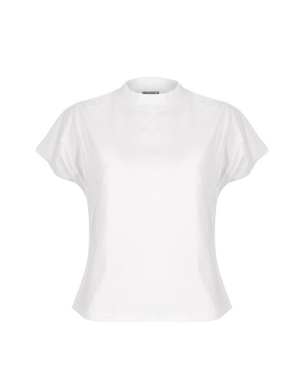 Basic&me - Beyaz Dik Yaka T-Shirt