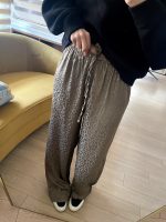 Haki İpek Saten Pantolon