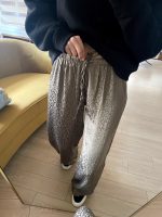 Haki İpek Saten Pantolon